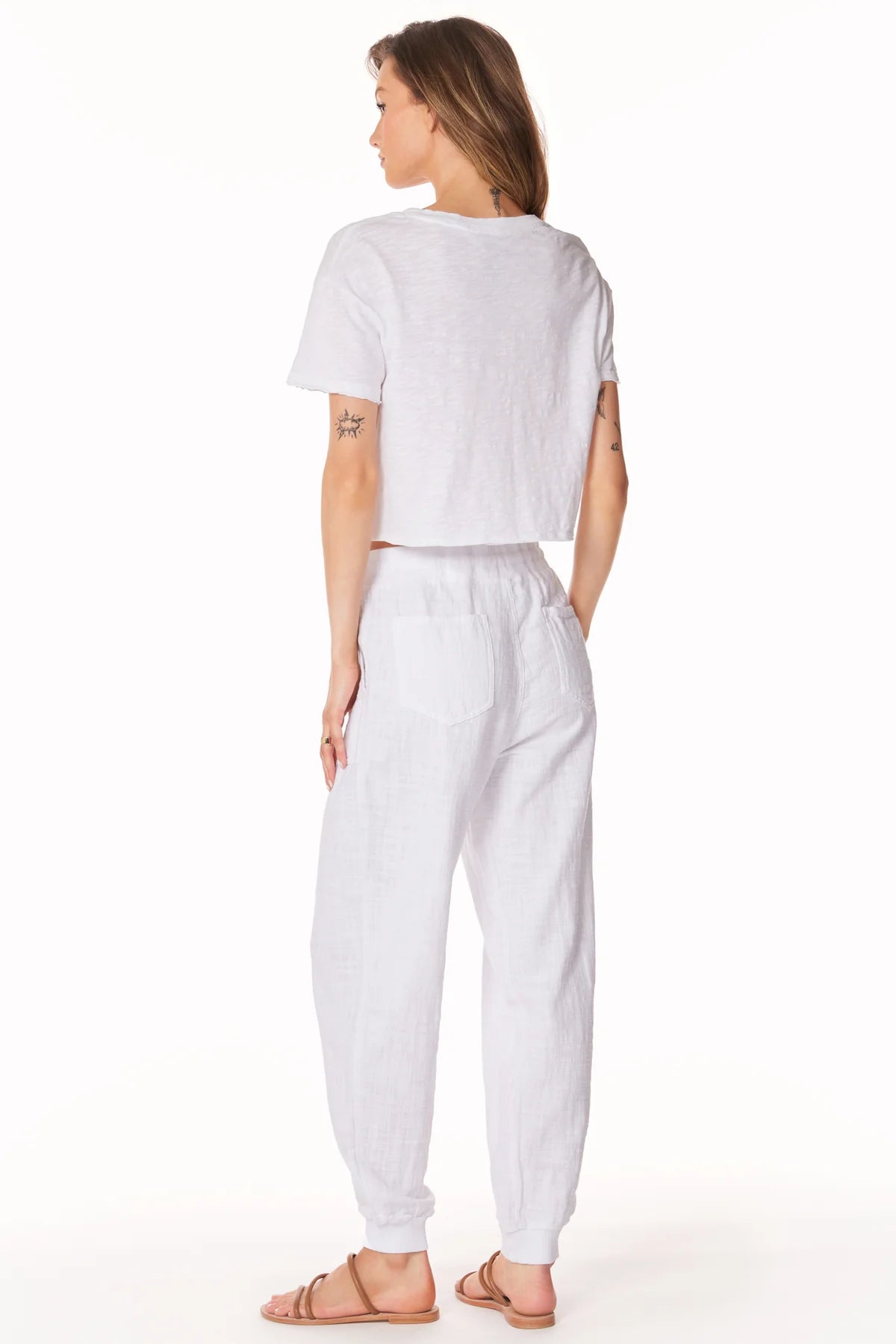 Drawstring Jogger Pants White