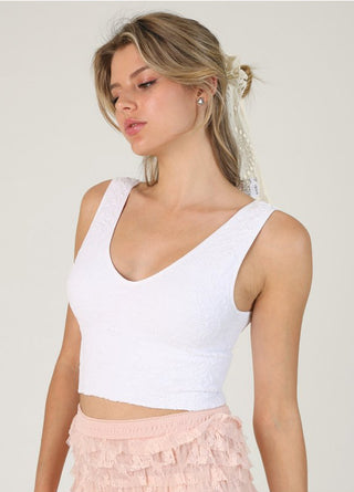 Lace V Neck Tank Top