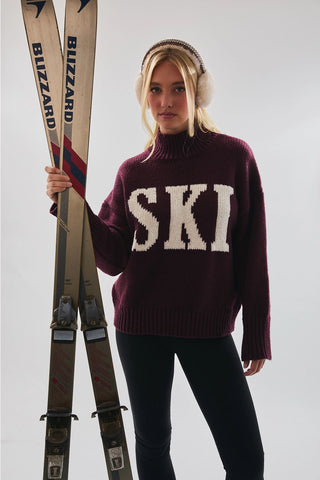 Ski Mock Neck Sweater / Wine