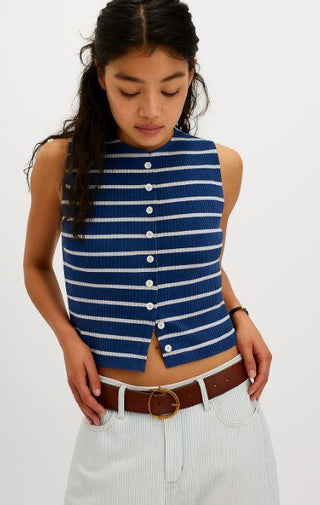 Tilly Striped Tank / Navy Combo