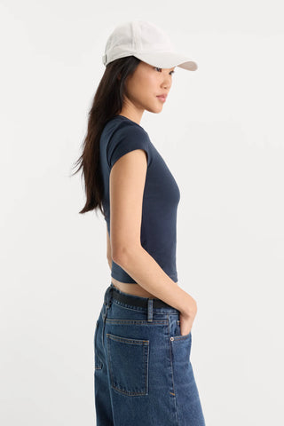 The Clap Sleeve Tee / Navy