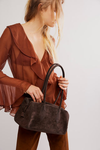 Sierra Suede Shoulder Bag / Chocolate