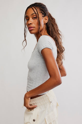 So Soft Seamless Henley / Heather Grey