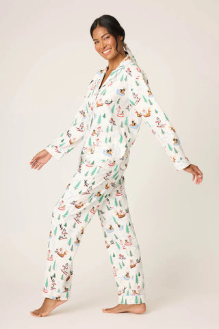 Sleigh All Day 3-Piece Flannel PJ Set / White