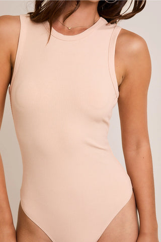 Round Neck Sleeveless Bodysuit / Nude