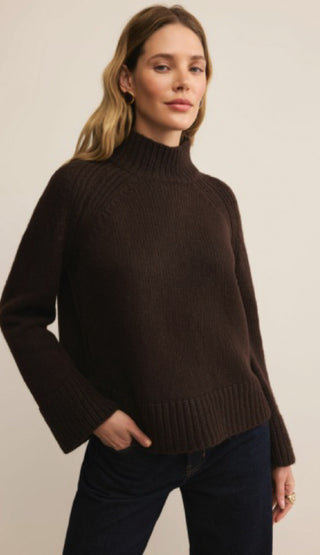 Emerge Funnel Neck Sweater / Chocolate Cherry