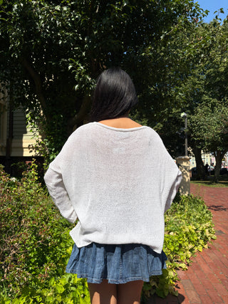 Tailgates Crew Cotton Breaker / White Blue