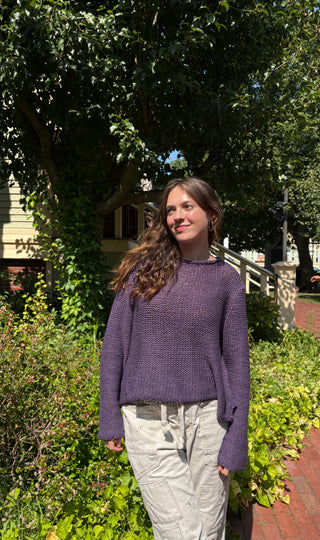 Maui Cropped Chunky Cotton / Purple