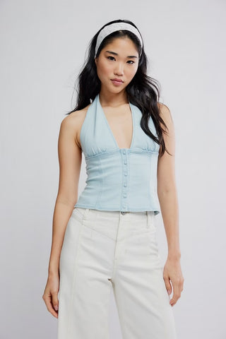 Ramona Denim Halter / Light Sky