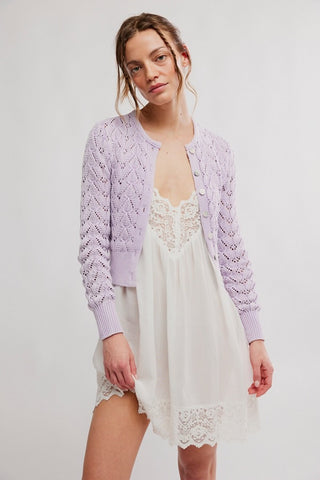 Pretty In Pointelle Cardi / Orchid Hush