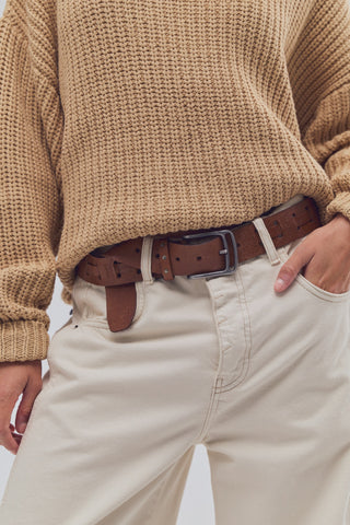 WTF Dallas Distressed Belt / Cognac