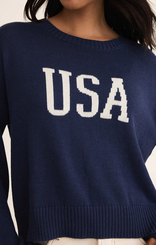 Sienna USA Sweater/ Yacht Blue