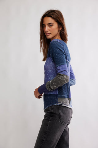 Indie Printed Cuff / Indigo Combo