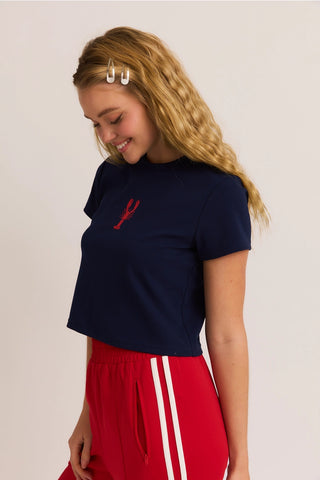 "Lobster"Graphic Short Sleeve Round Neck Baby Tee