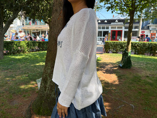 Tailgates Crew Cotton Breaker / White Blue