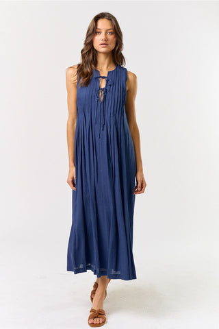 Sleeveless Maxi Dress w/ Front Tie Detail