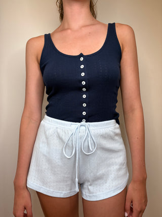 Pointelle Lounge Shorts / Ice Blue