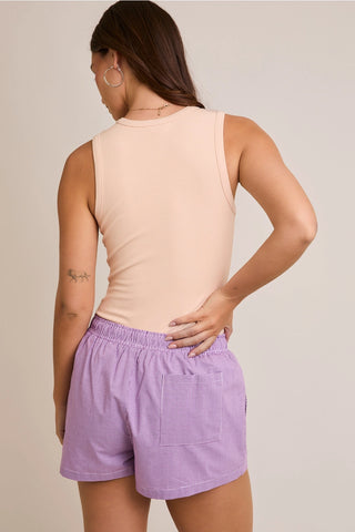 Round Neck Sleeveless Bodysuit / Nude