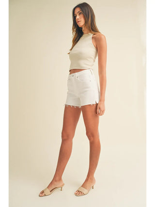 High Rise Frayed Short