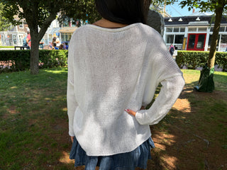 Tailgates Crew Cotton Breaker / White Blue