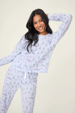 Ski Jammie Classics Mountain Dreams PJ Set / Periwinkle