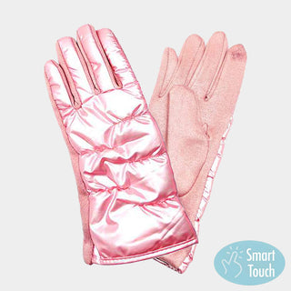 Puffer Smart Touch Gloves / Pink