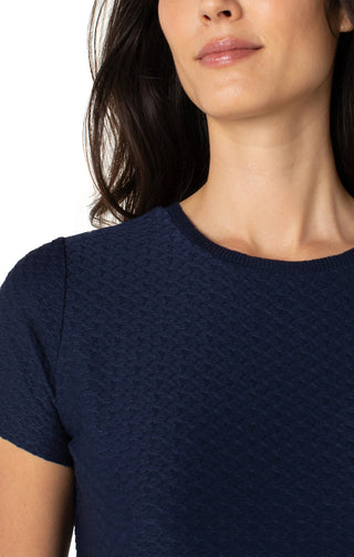 Short Sleeve Crew Neck Tee With Rib Trim