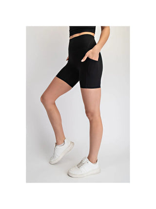 Nylon Butter 6in Biker Shorts / Black