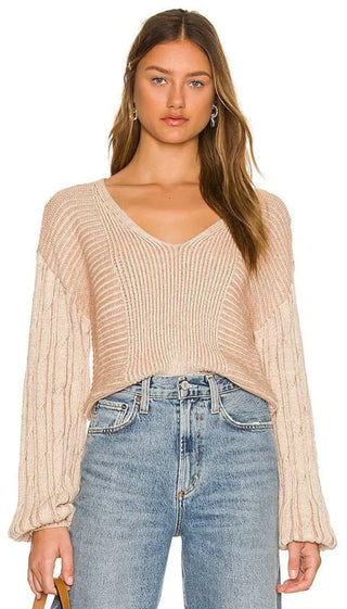 When It Rains V Neck / Toast Combo