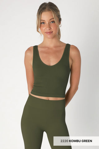 V-Neck Ribbed Crop Top
