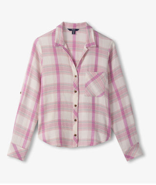 Lila Button Down - Smokey Grape