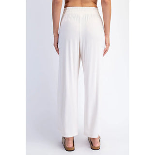 Viscose Modal Cropped Wide Leg Pants / Ivory