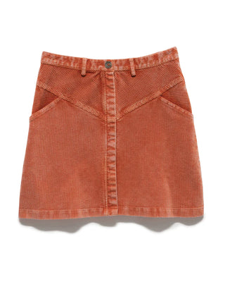 Cayce Button-Front Corduroy Mini Skirt