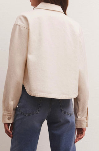 All Day Cropped Denim Jacket Bone