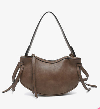 Donnatella Distressed Crossbody Bag / Dark Brown
