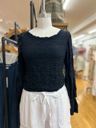 Free People Black Sleeve Top