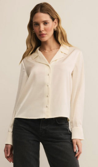 Ana Satin Top / Cloud