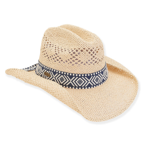 Printed Band Western Straw Hat HH2750A