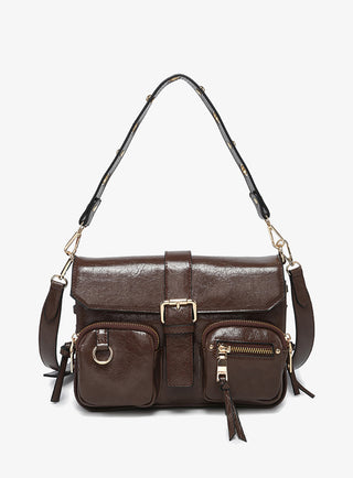Valerie Gloss Shoulder Bag / Espresso