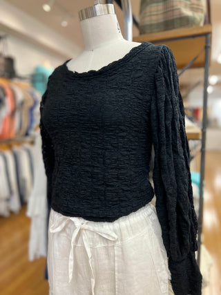 Free People Black Sleeve Top