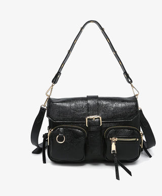 Valerie Gloss Shoulder Bag / Black