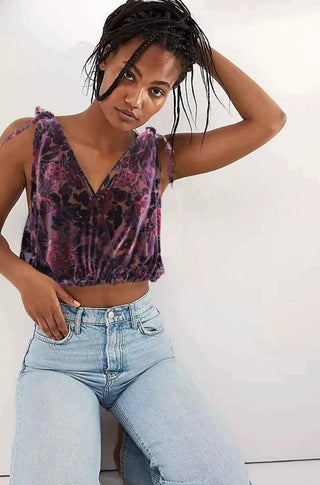 Tied to You Chiffon Velvet Tank Sweet Combo