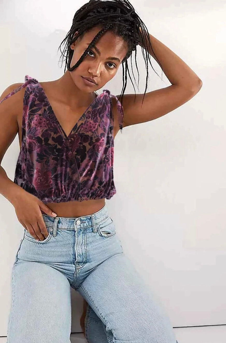 Tied to You Chiffon Velvet Tank Sweet Combo