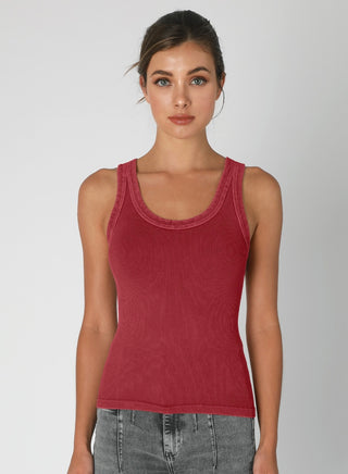 Vintage Reversible Ribbed Tank / Vintage Cherry
