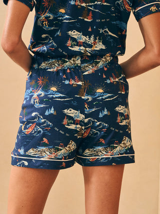 "Sea and Ski" Cloud Pajama Short Set