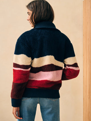 High Pile Fleece Jacket Mountain Sunset