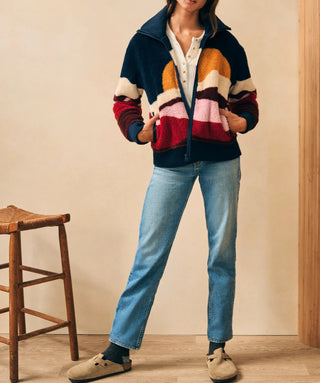 High Pile Fleece Jacket Mountain Sunset