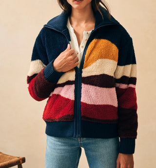 High Pile Fleece Jacket Mountain Sunset