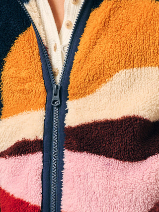 High Pile Fleece Jacket Mountain Sunset