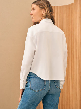 Stretch Oxford Cropped Shirt